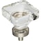 Jeffrey Alexander 1-3/8" Overall Length Satin Nickel Square Glass Harlow Cabinet Knob G140L-SN - alternate 1